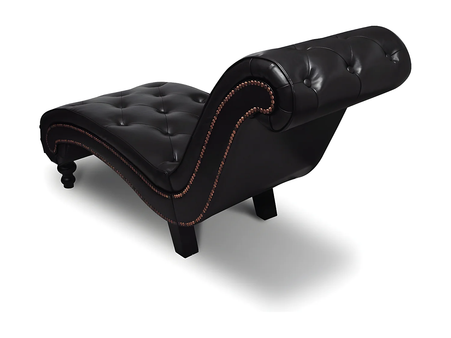 Chaise longue kunstleer bruin
