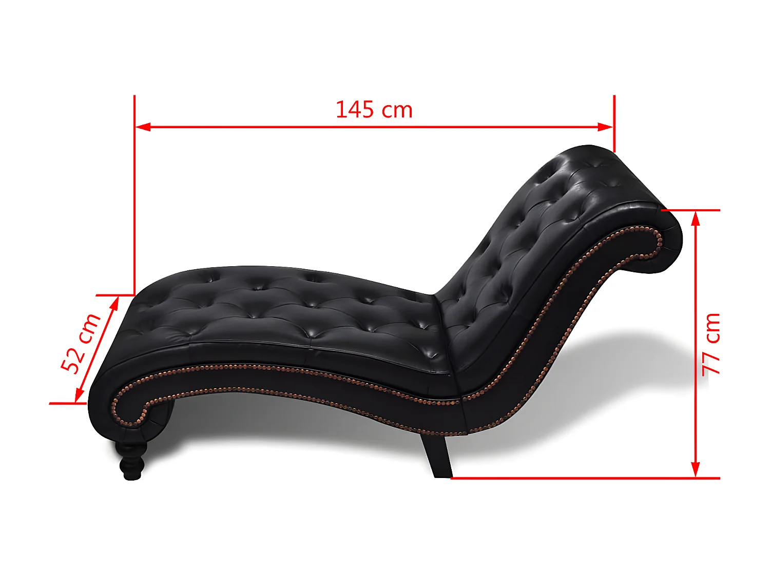 Chaise longue kunstleer bruin