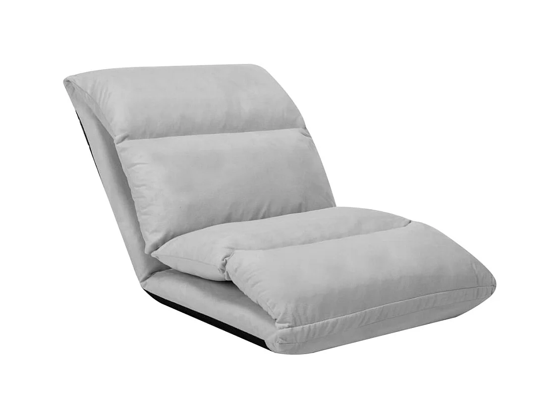 Chaise pliable de sol Gris clair Microfibre