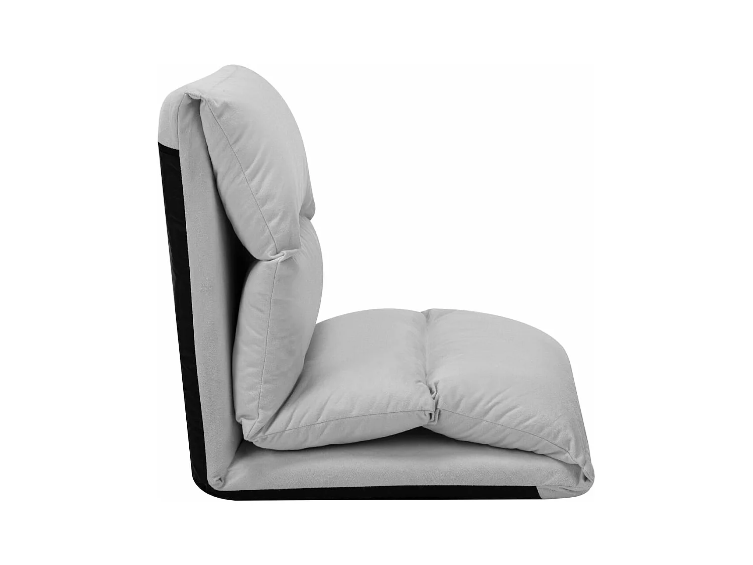 Chaise pliable de sol Gris clair Microfibre