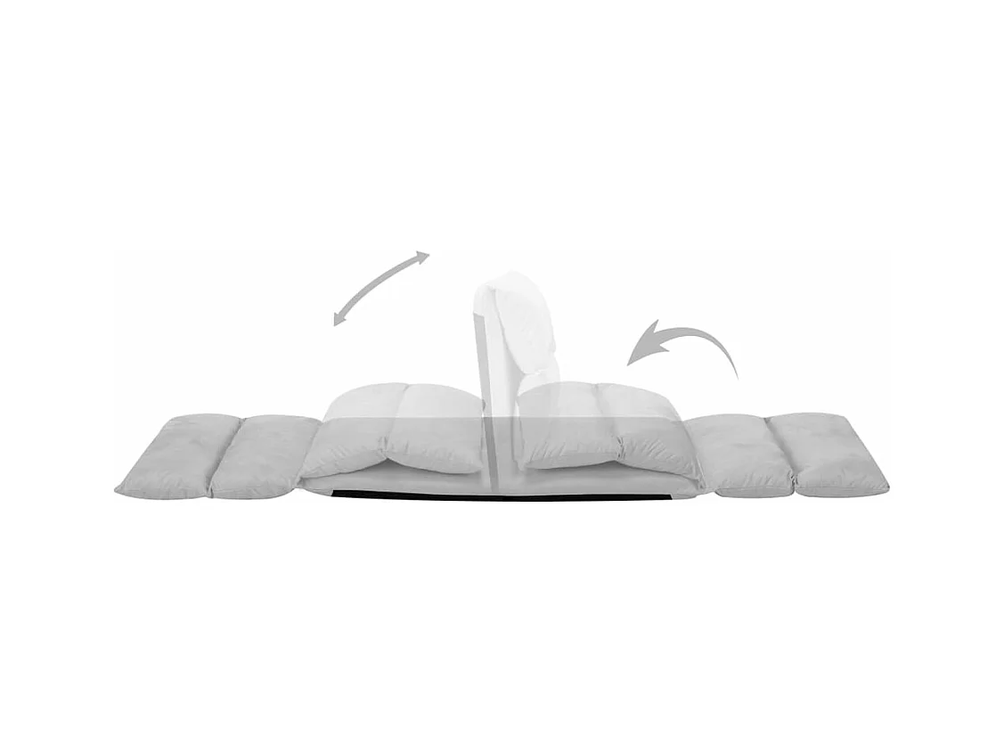 Chaise pliable de sol Gris clair Microfibre