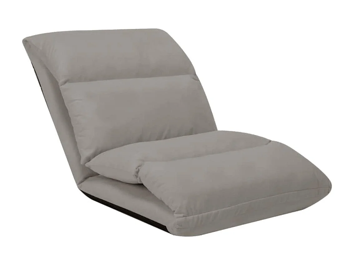 Chaise pliable de sol Gris clair Microfibre