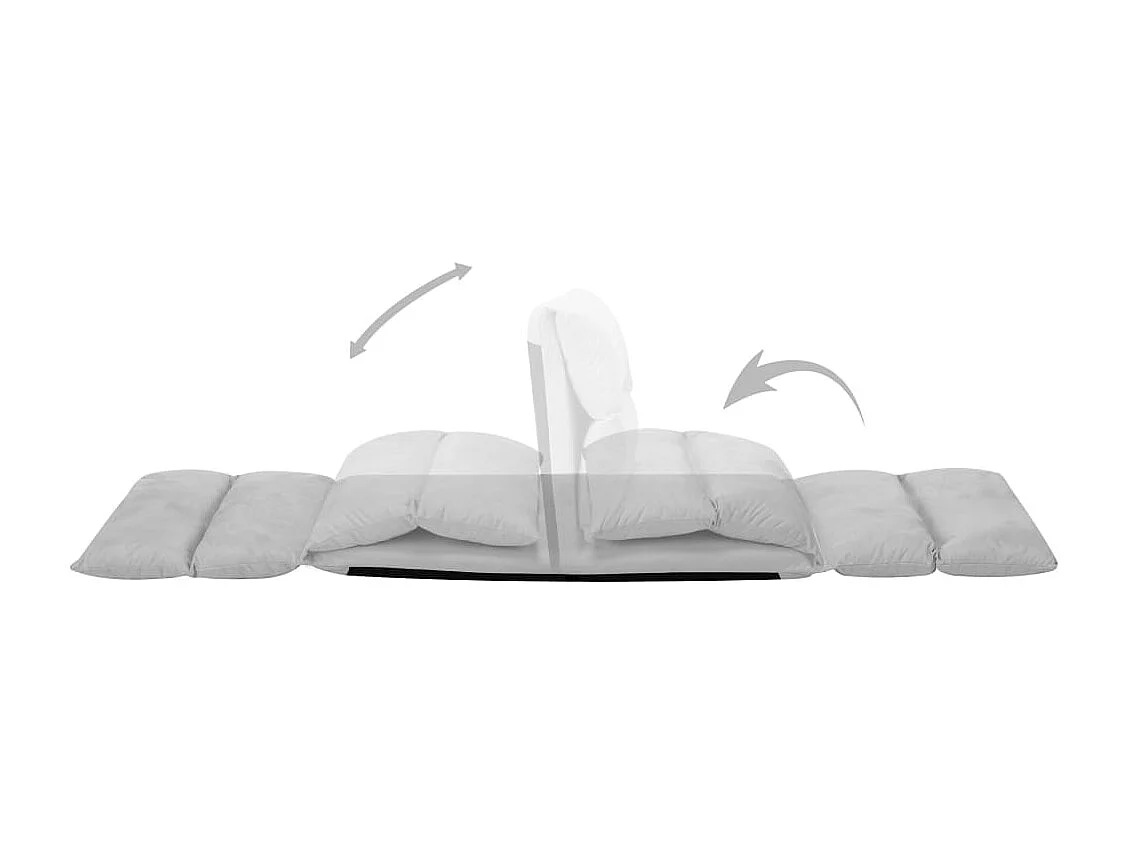 Chaise pliable de sol Gris clair Microfibre