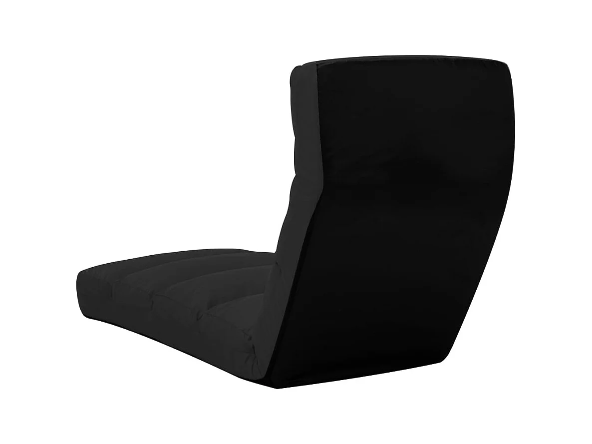 Chaise pliable de sol Noir Similicuir