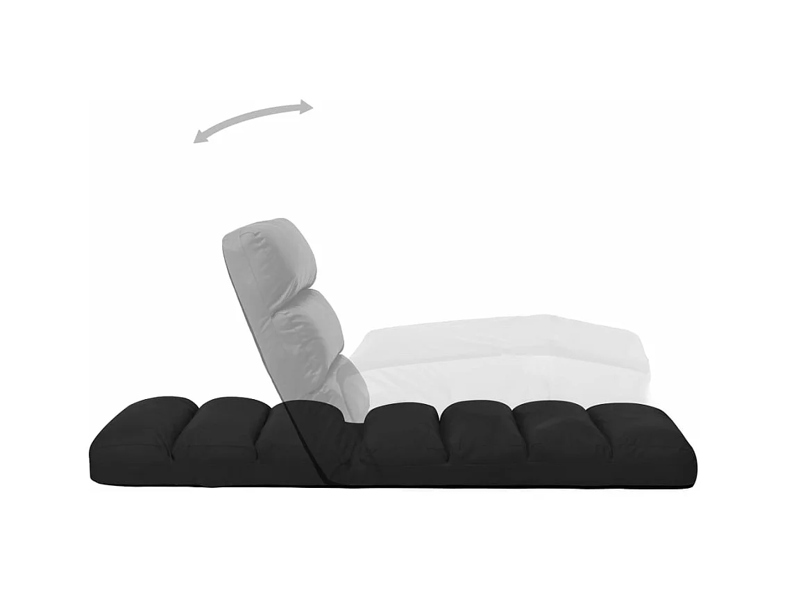 Vloerstoel inklapbaar kunstleer zwart