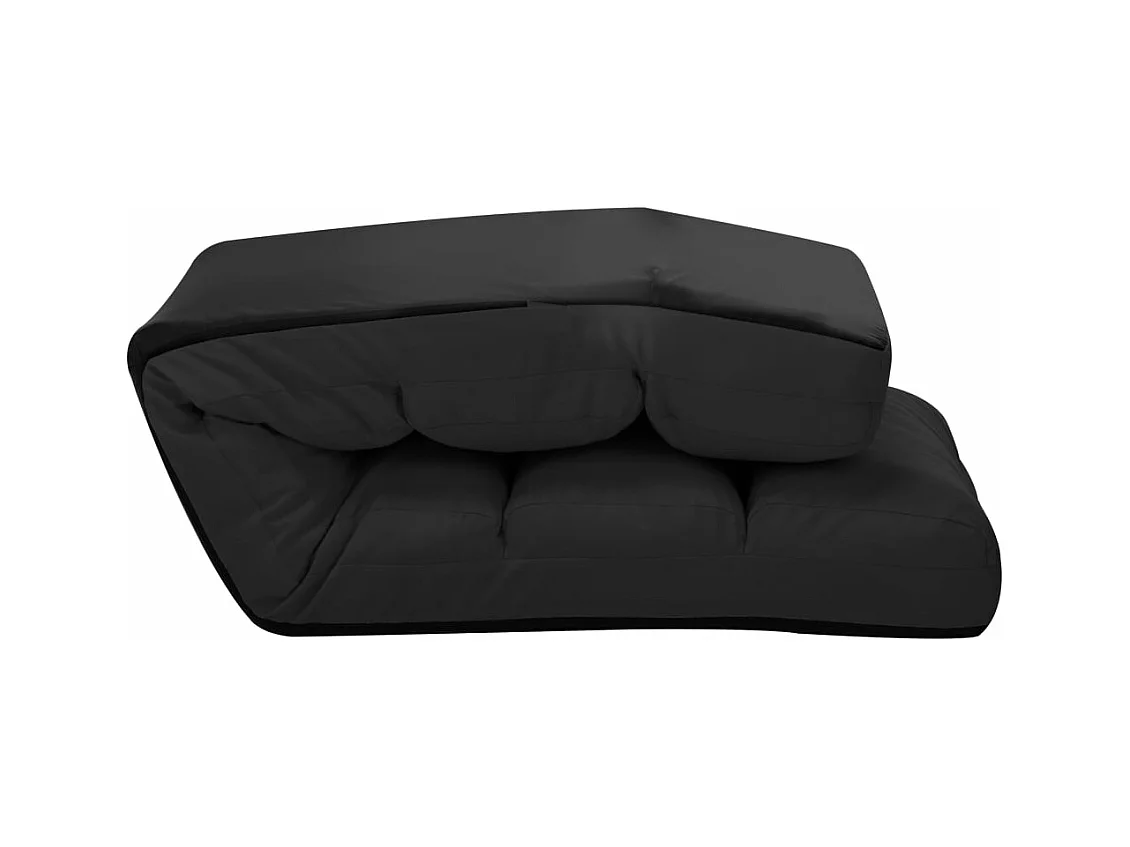 Vloerstoel inklapbaar kunstleer zwart