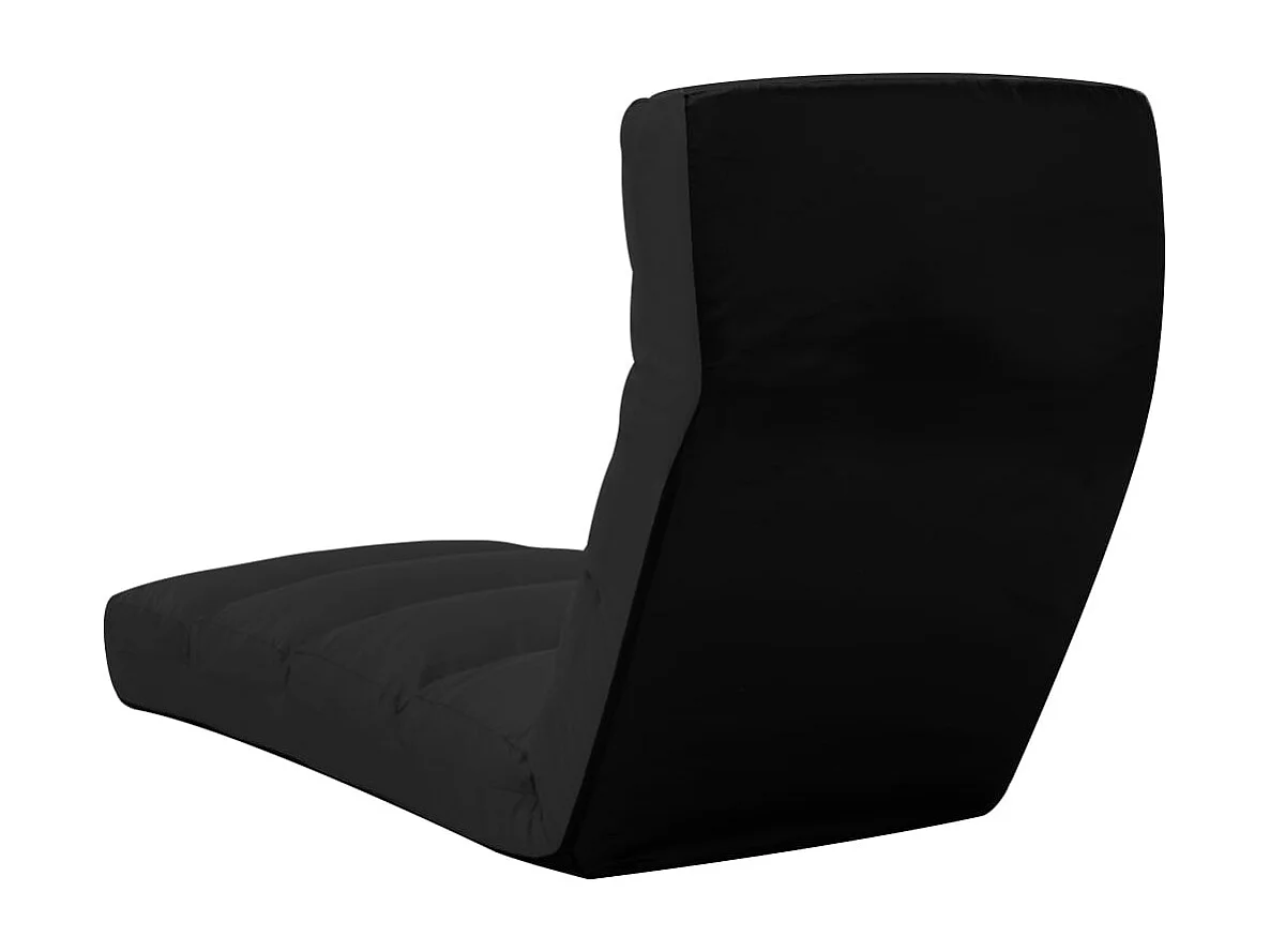 Chaise pliable de sol Noir Similicuir