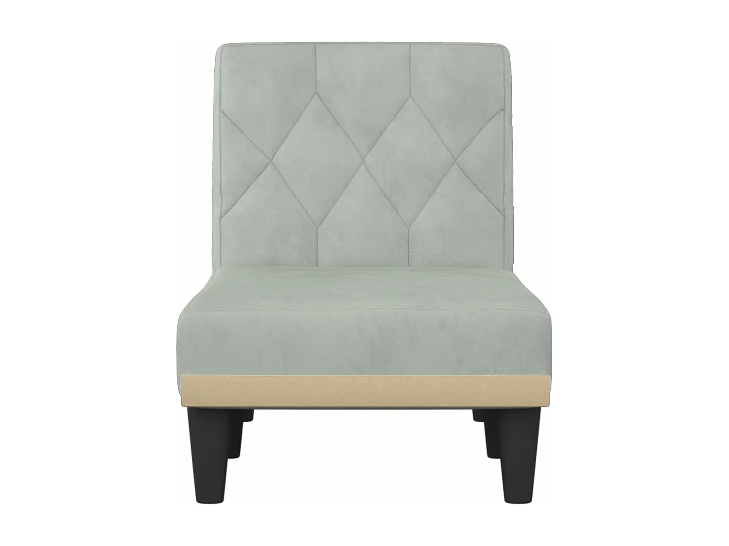 Chaise longue veludo cinzento-claro