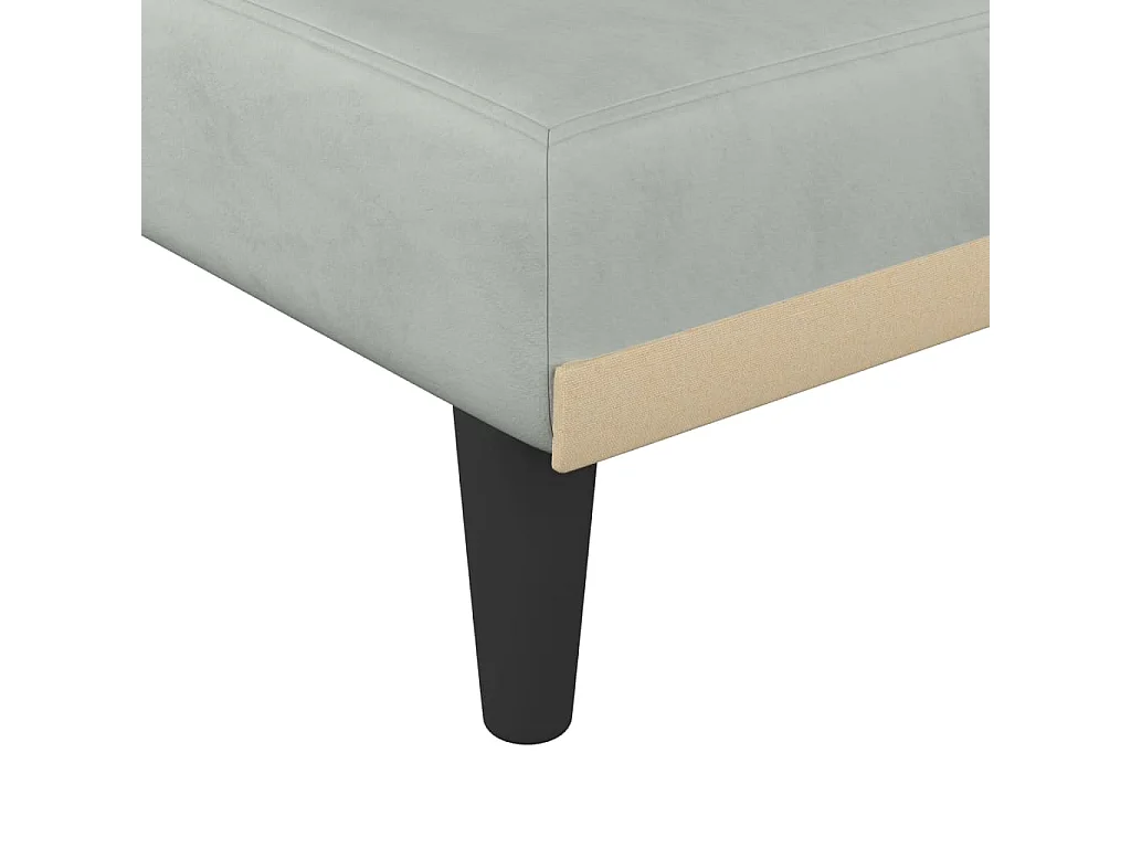 Chaise longue gris clair velours