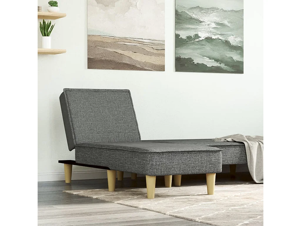 Chaise longue gris foncé tissu