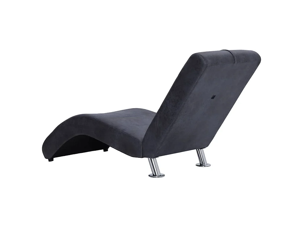 Chaise longue com almofada camurça artificial cinzento