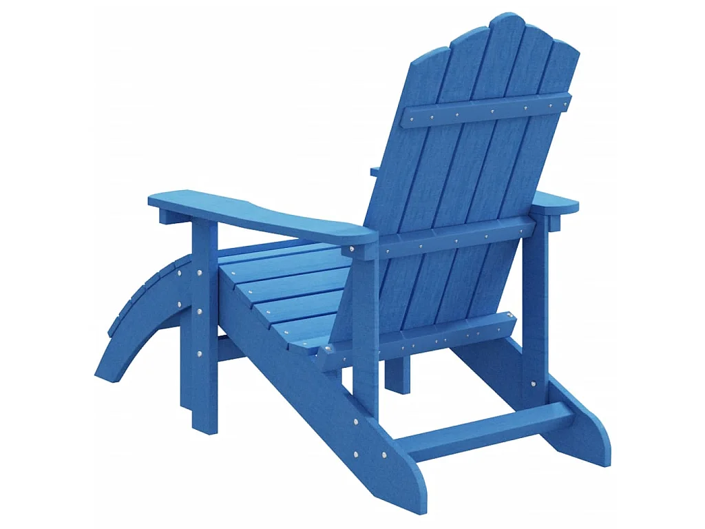 Chaise de jardin Adirondack avec repose-pied PEHD bleu marine