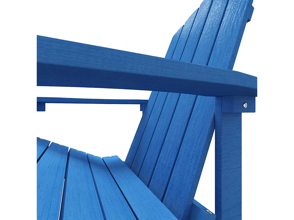 Chaise de jardin Adirondack avec repose-pied PEHD bleu marine