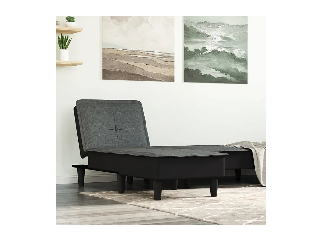Chaise longue gris foncé tissu