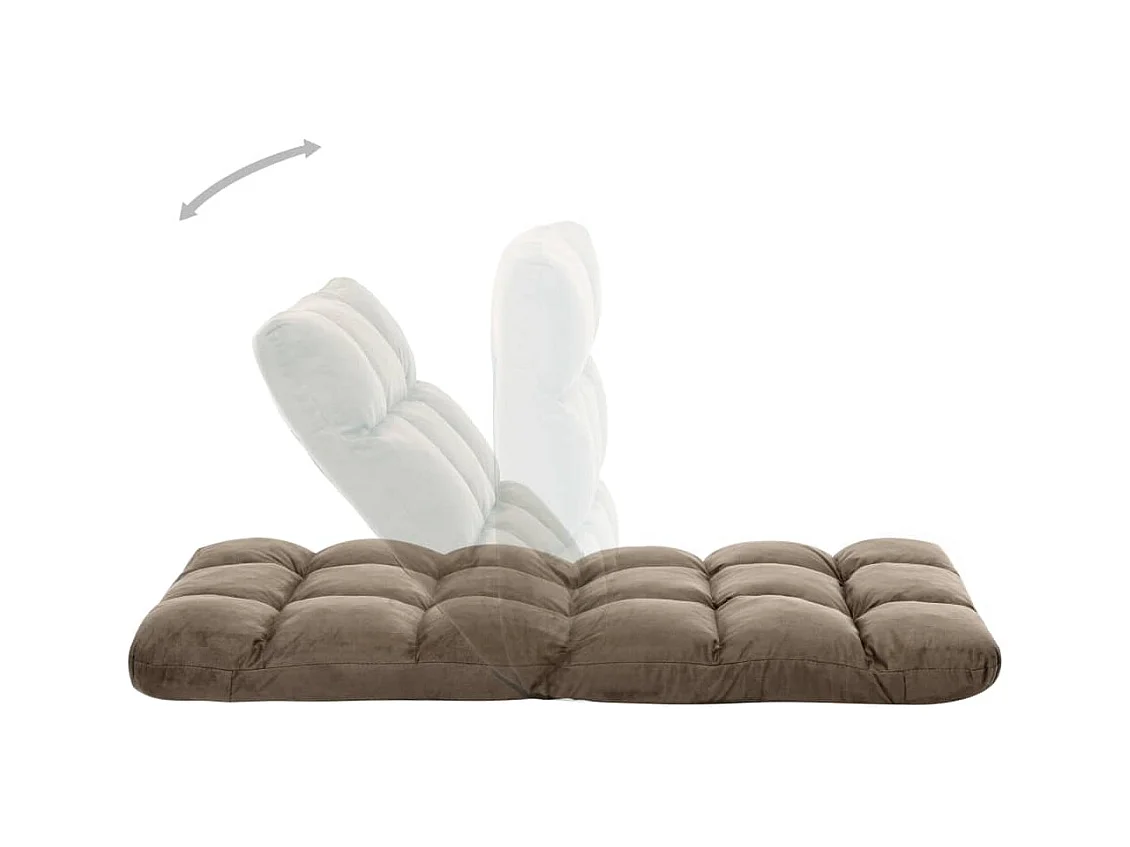 Vloerstoel inklapbaar microvezel taupe