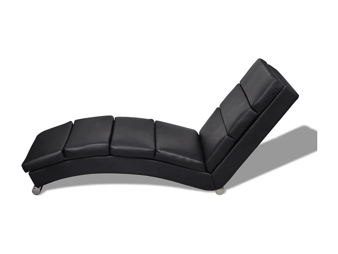 Chaise longue couro artificial preto