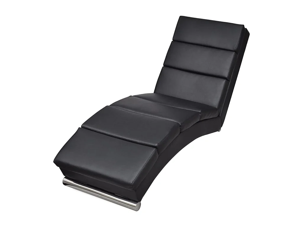 Diván de cuero sintético negro