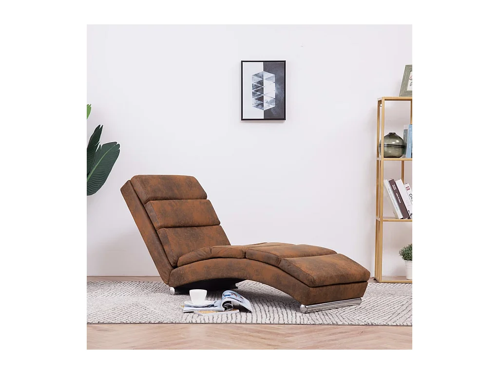 Chaise longue Marron Similicuir daim