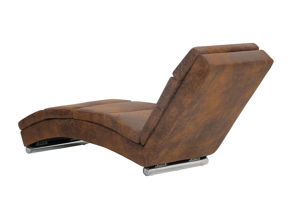 Chaise longue Marron Similicuir daim