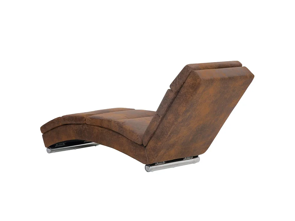 Chaise longue kunstsuède bruin