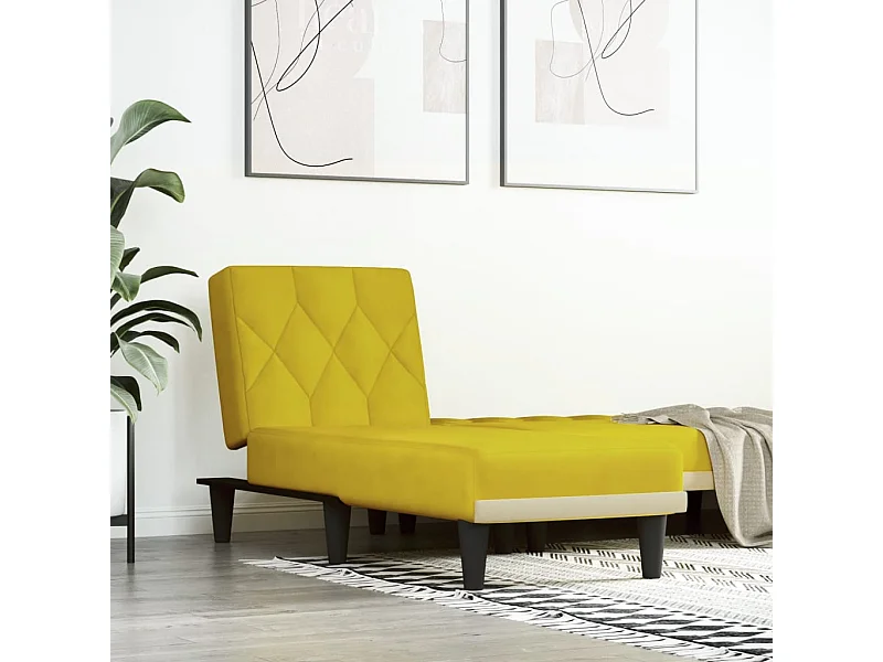 Chaise longue veludo amarelo