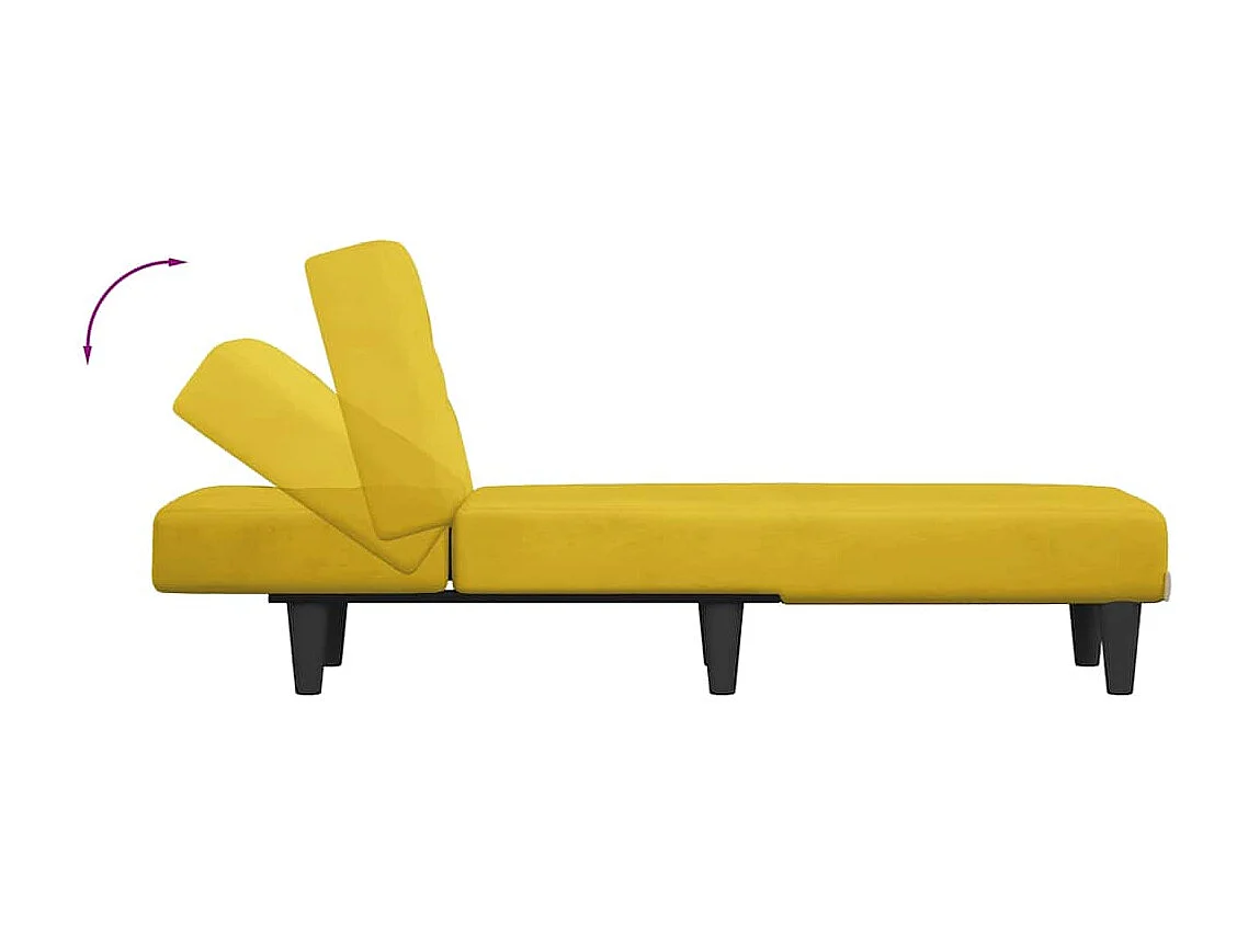 Chaise longue veludo amarelo