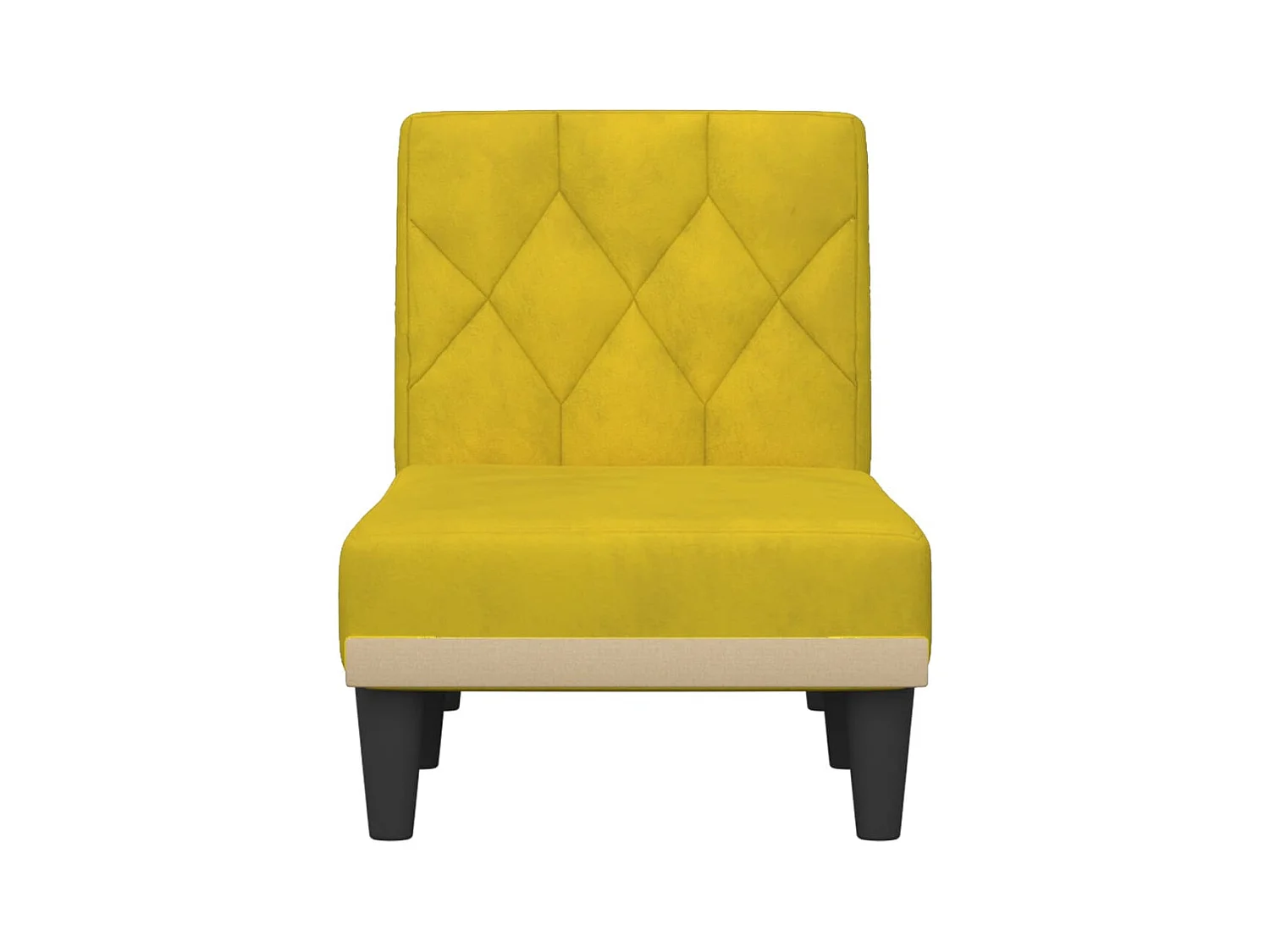 Chaise longue jaune velours
