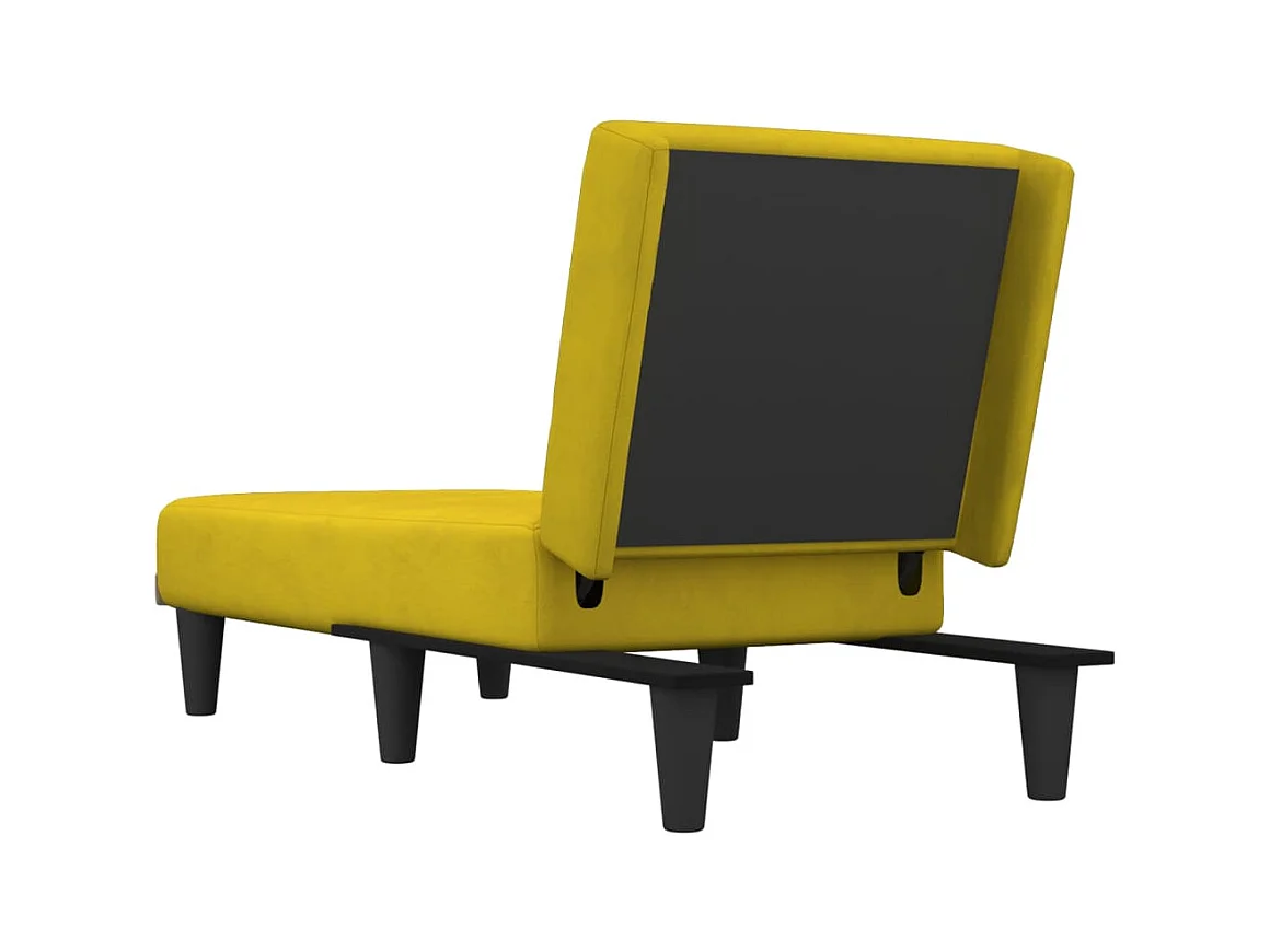 Chaise longue jaune velours