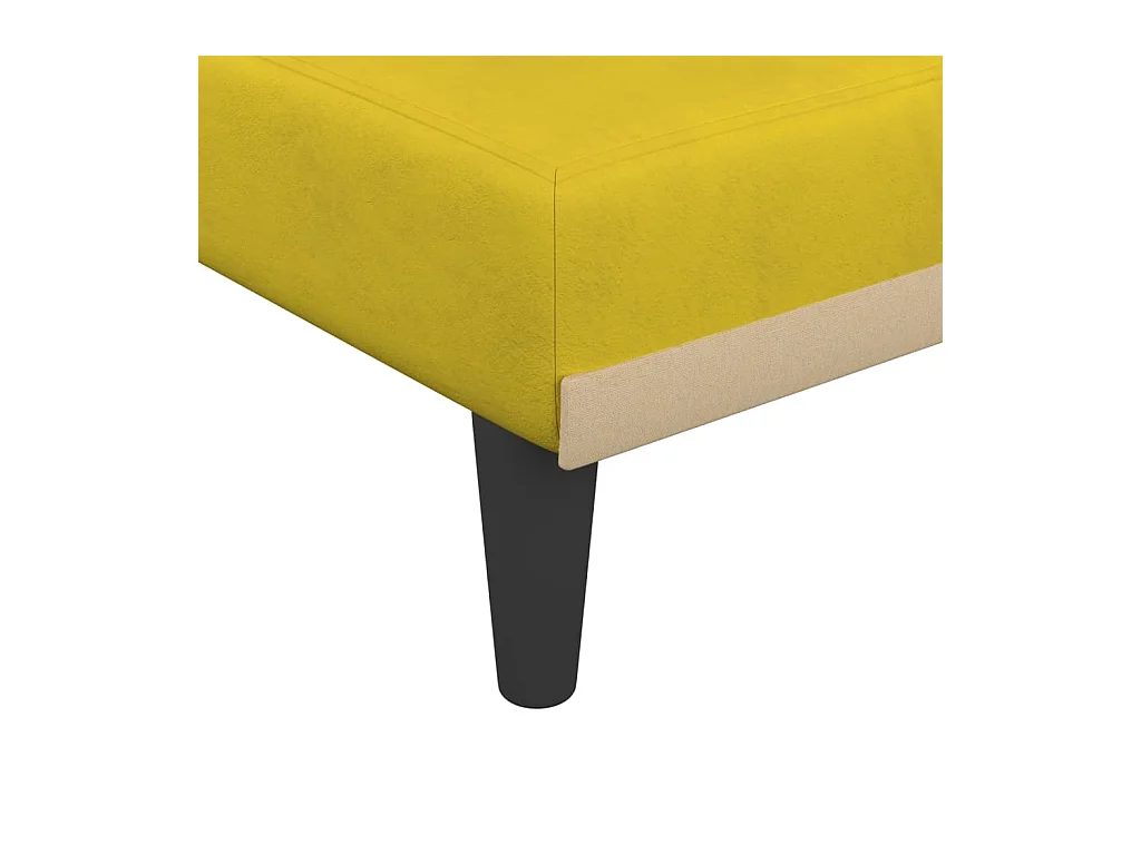 Chaise longue jaune velours