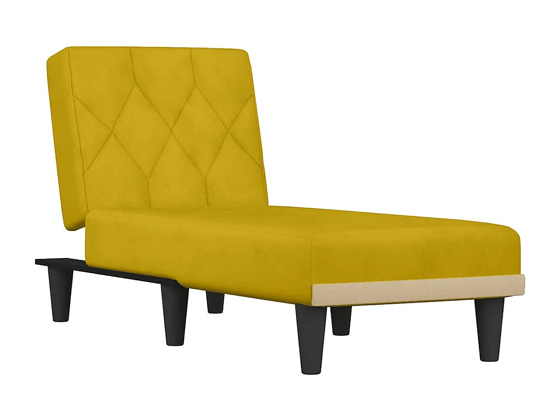 Chaise longue jaune velours