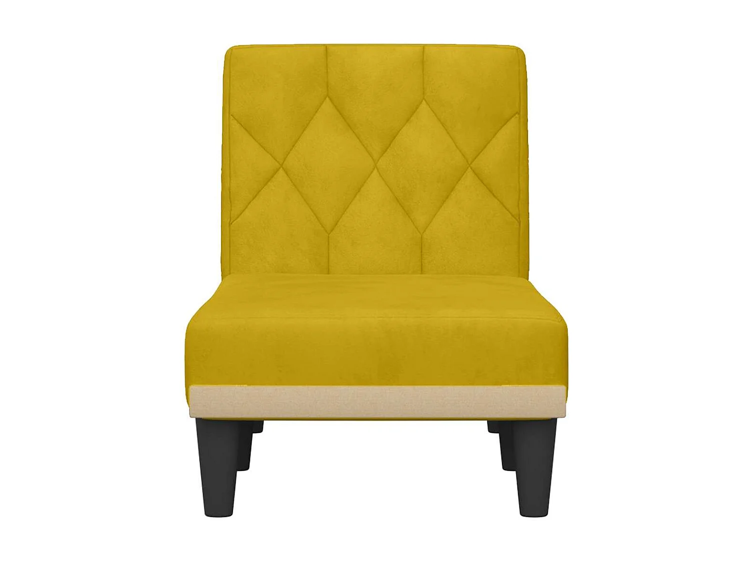 Chaise longue jaune velours