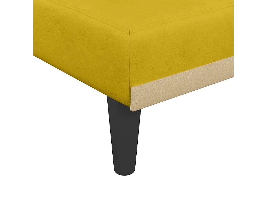 Chaise longue jaune velours