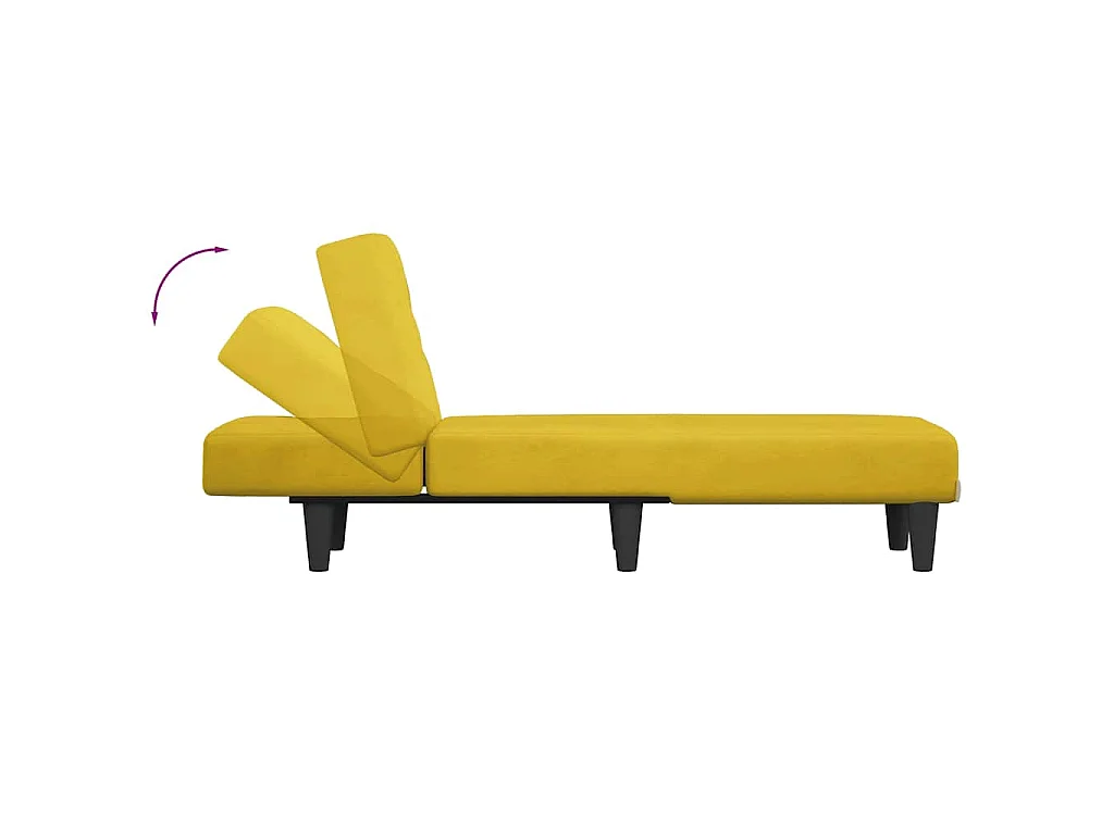 Chaise longue veludo amarelo