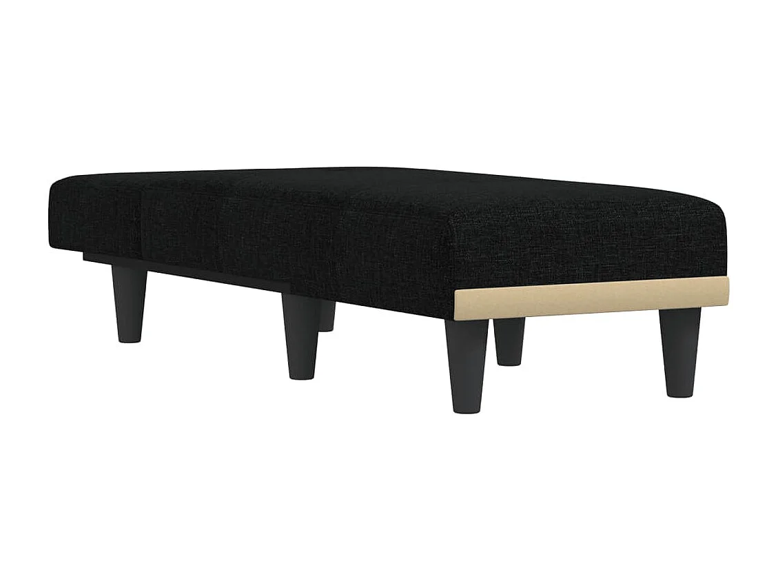 Chaise longue noir tissu