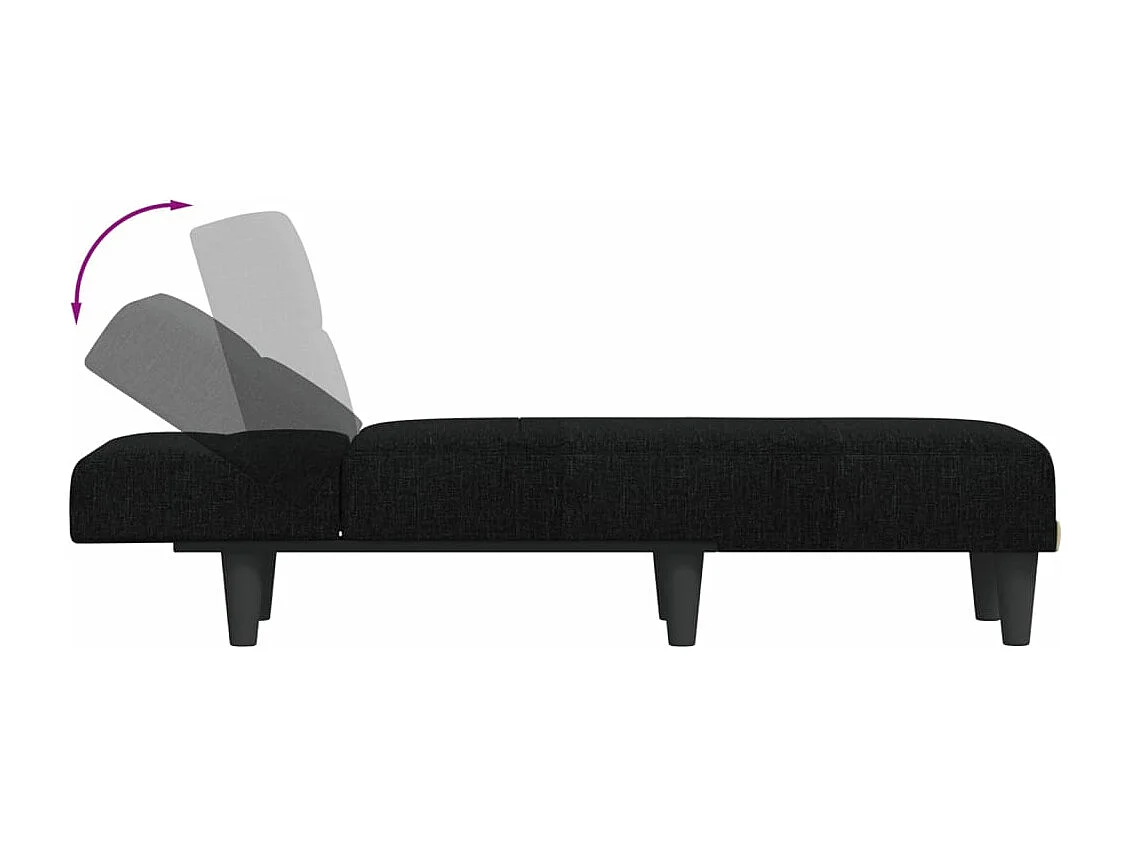 Chaise longue noir tissu