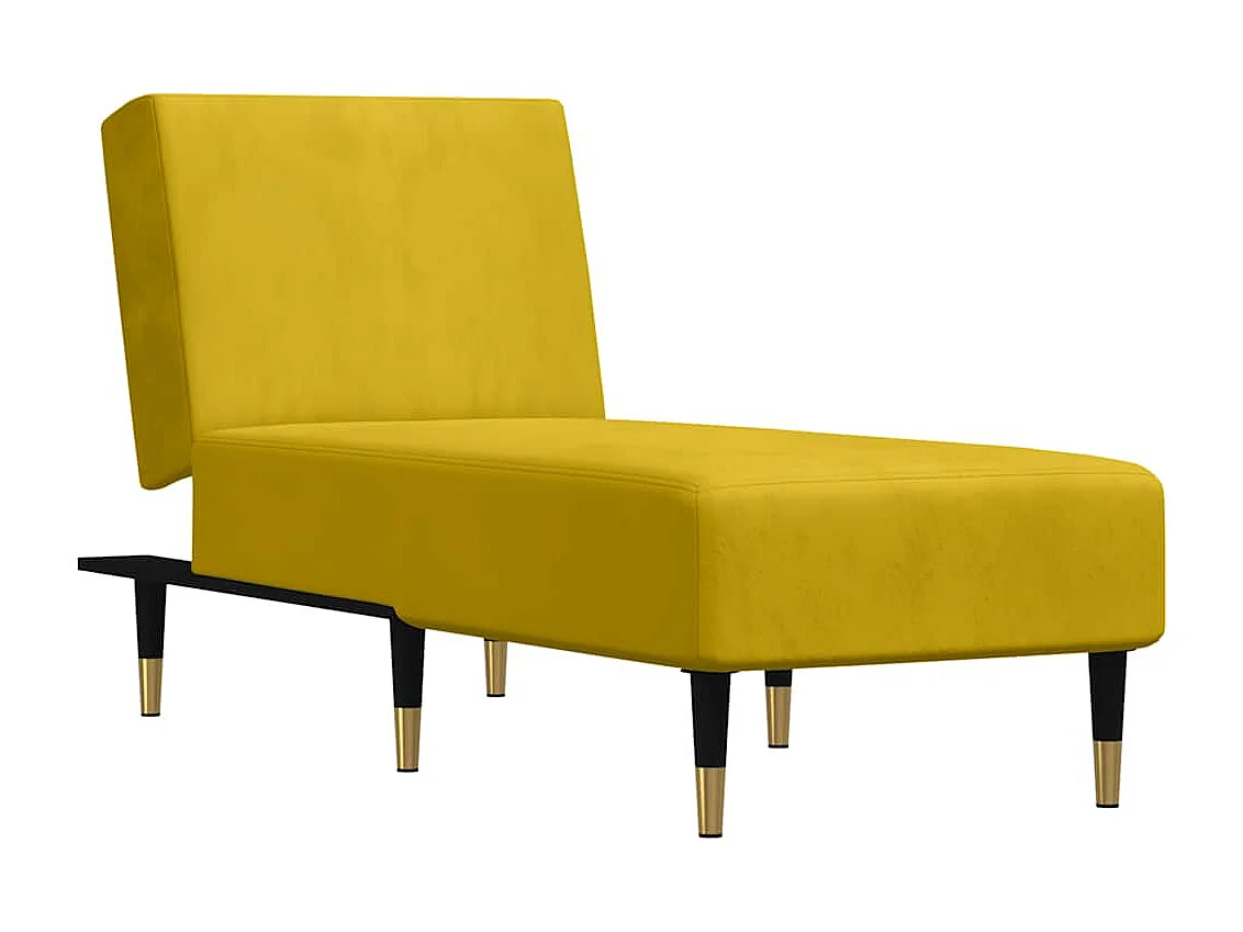 Chaise longue jaune velours