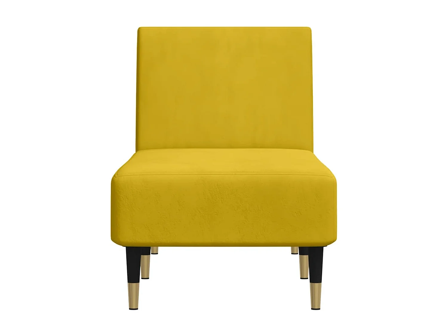 Chaise longue jaune velours