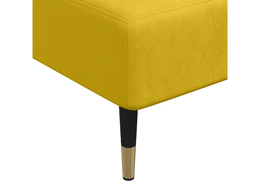 Chaise longue jaune velours