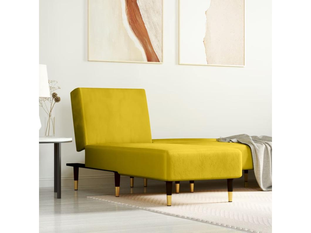 Chaise longue veludo amarelo