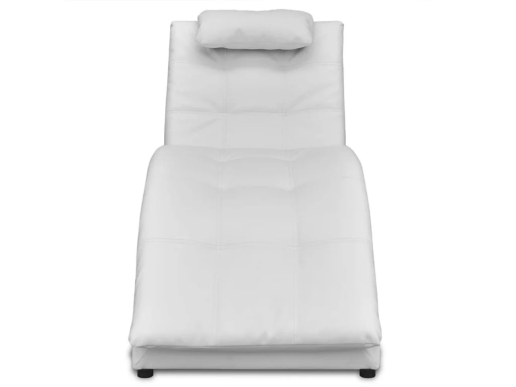 Chaise longue avec oreiller Blanc Similicuir