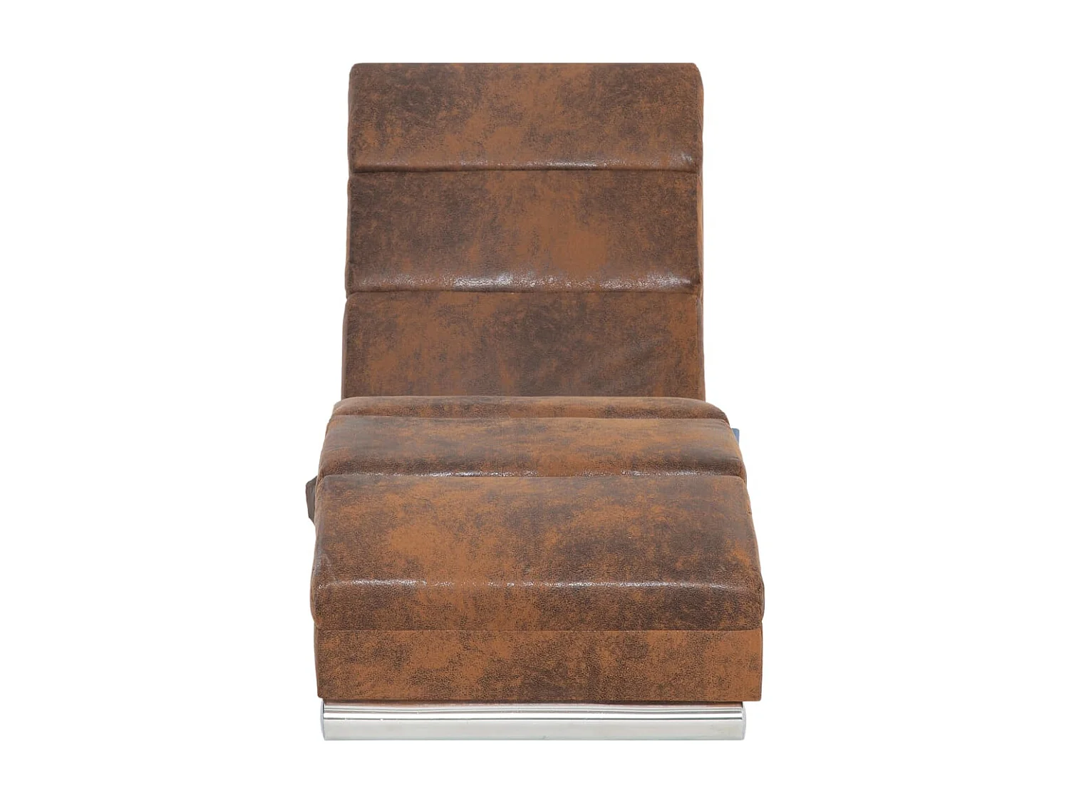 Massage chaise longue kunstsuède bruin