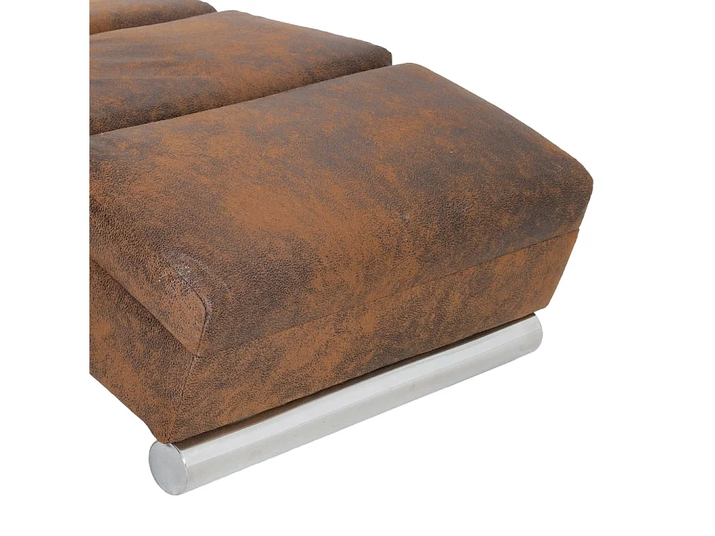 Chaise longue de massage Marron Similicuir daim