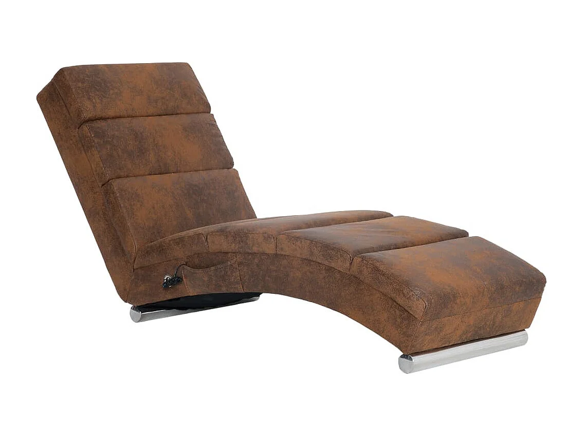 Chaise longue de massage Marron Similicuir daim