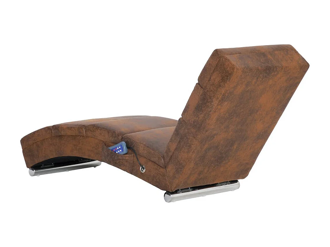 Chaise longue de massage Marron Similicuir daim