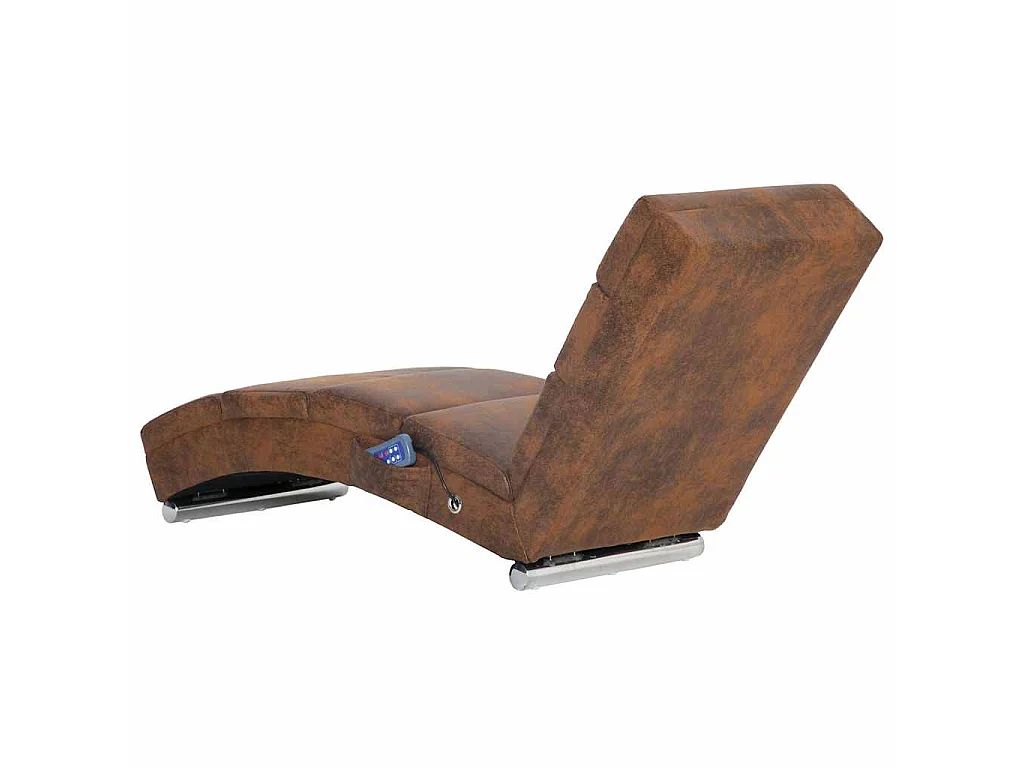 Chaise longue de massage Marron Similicuir daim