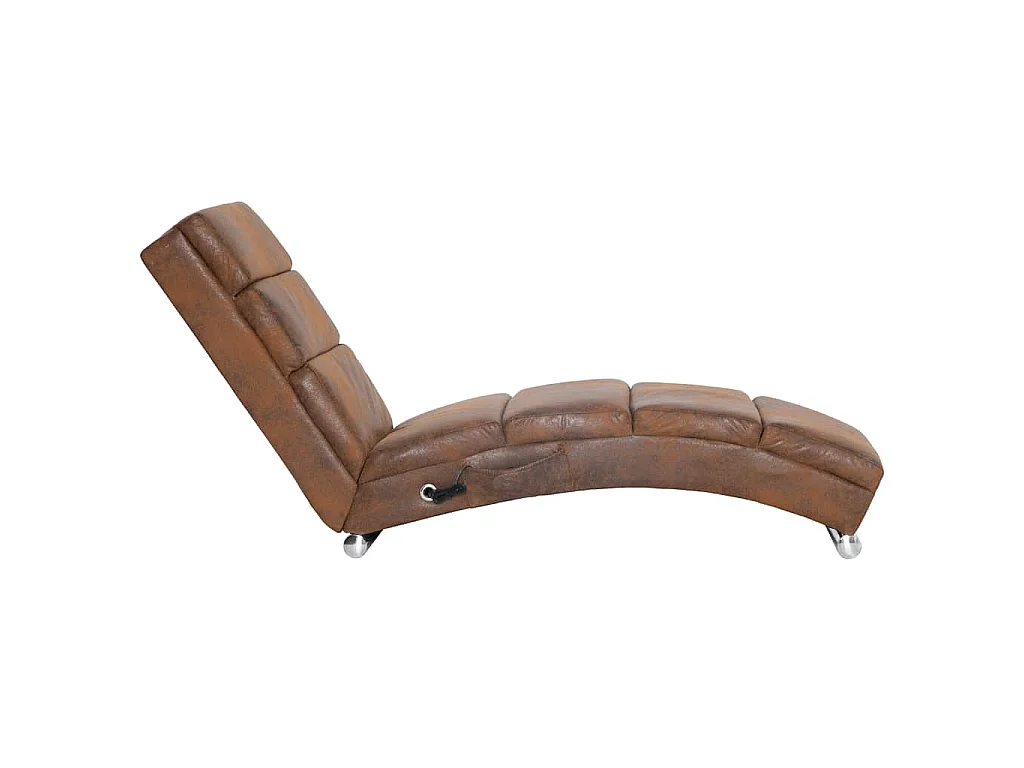 Chaise longue de massage Marron Similicuir daim