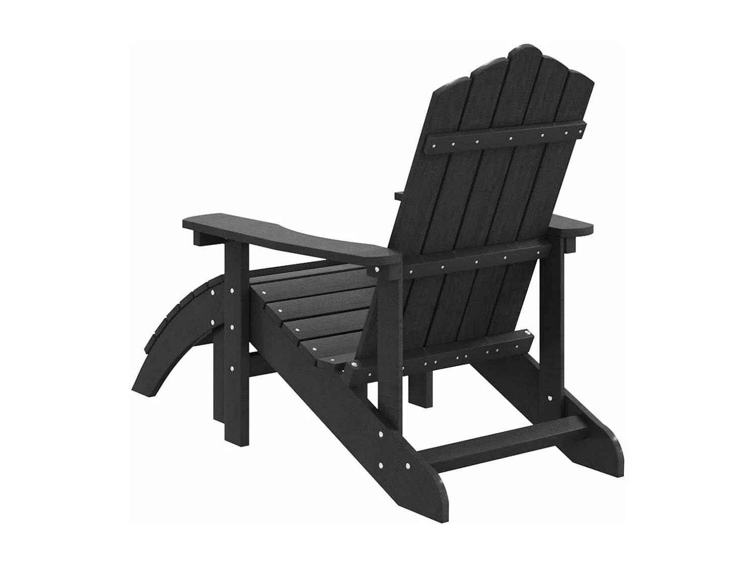 Cadeira de jardim Adirondack com banco de pés PEAD antracite