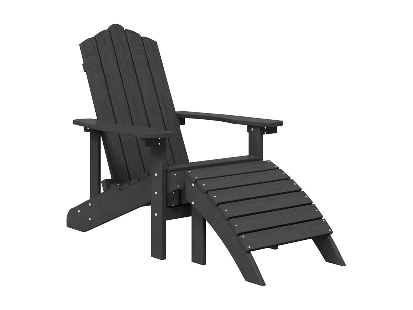 Tuinstoel Adirondack met voetenbank HDPE antracietkleurig