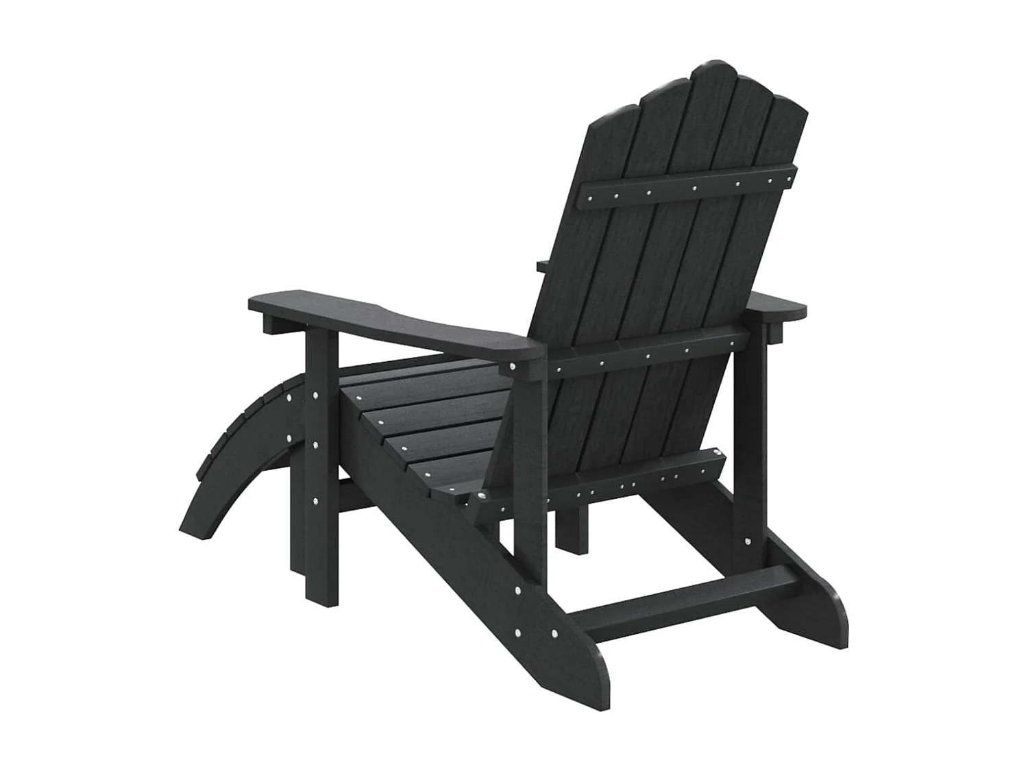 Tuinstoel Adirondack met voetenbank HDPE antracietkleurig