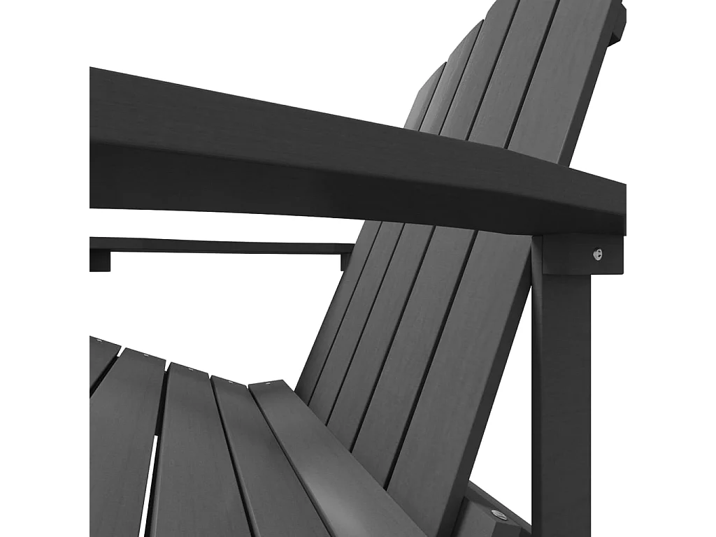 Tuinstoel Adirondack met voetenbank HDPE antracietkleurig